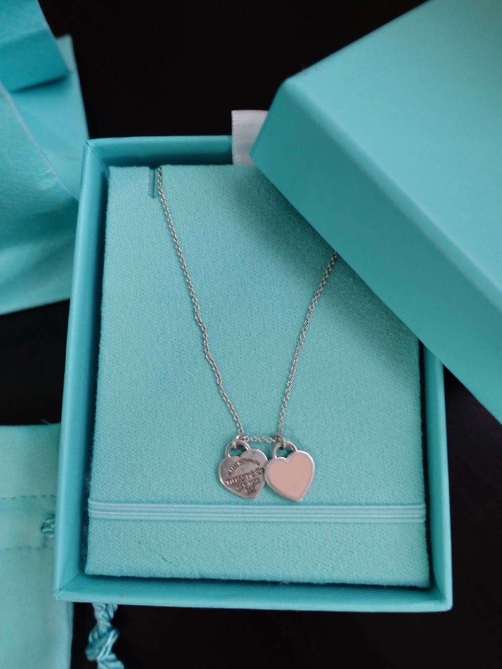 Tiffany & Co double heart necklace